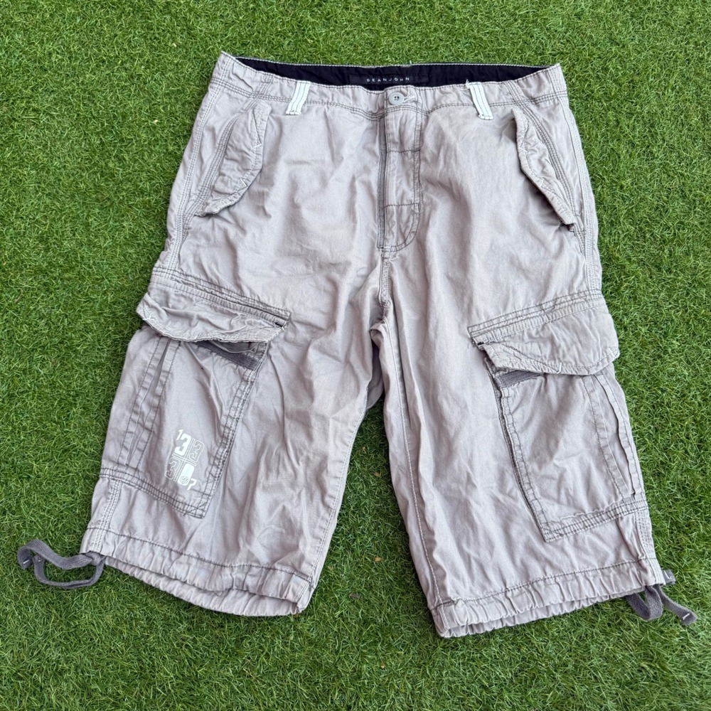 Vtg Sean John Mens Cargo Shorts Size 34 Cotton Baggy Y2K Streetwear Ripstop